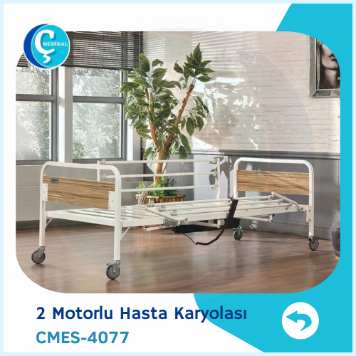 2 Motorlu Hasta Karyolası Beyaz